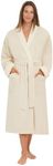 Terry Lined Microfiber Hotel Robe - Luxury Spa Bathrobe by Monarch/Cypress, Natural, Medium