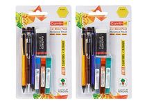 Camlin Kokuyo Tri-Mech Pencil-Set Of 3 With Leads And Xl Eraser|Pack Of 2|Assorted