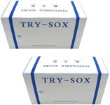 100 Pcs/Box Disposable Socks One Time Use Ankle Hygienic NYLON Sox For Shoes Try Box (2 Box, Black)