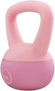 Signature Fitness Soft Kettlebells - Sea and Iron Sand Filled Weights for Women and Men - Color Coded Soft Vinyl Kettlebells, 5-Pound