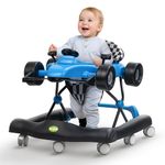 Baybee F1 Baby Walkers for 6-18 Month Baby Boy Girl, Push Walker for Kids with 3 Height Adjustable & High Back Seat | Activity Kids Walker for Baby with Musical Toy Bar (Blue)