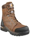 Carhartt Men's 8-inch Rugged Flex Insulated Waterproof Breathable Safety Toe Leather Work Boot Cmf8389, Dark Brown, 11 Wide