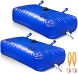 Menkxi 2 Sets Water Bladder Foldable Portable Water Tank with Hose Large Capacity Water Bag Water Storage Containers for RV Camping Emergency Outdoor Garden Drought Agricultural (Blue,240L/63.4gal)