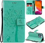 MojieRy Phone Cover Wallet Folio Case for Samsung Galaxy S5, Premium PU Leather Slim Fit Cover for Galaxy S5, 2 Card Slots, Strongly Fitting, Green