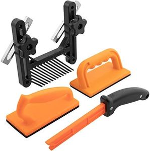 4 Piece Woodworking Safety Kit w/Feather Board | Magnetic Handle Push Stick | Straight Handle Push Block and Angled Handle Push Block | Ideal for Table Saws | Router Tables | Jointers and Band Saws