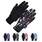 ChinFun Kids Horse Riding Gloves Children Equestrian Horseback Gloves Boys & Girls Youth Outdoor Mitts Perfect for Biking Cycling Gardening, Cartoon Animals - Black, L (Age 10-12)