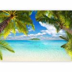 murando - Photo Wallpaper Beach 350x256 cm / 137.8" x 96.5" - Non-Woven Premium Art Print Fleece Wall Mural Decoration Poster Picture Design Modern - Nature Sea Tropical Ocean Palms 10110903-21