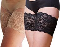 Bandelettes Original Patented Elastic Anti-Chafing Thigh Bands *Prevent Thigh Chafing* BeigeDolce Black Dolce Bundle Size B