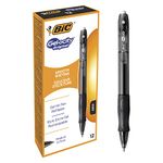 BIC Gel-ocity Original, Gel Ink Pens, With a Soft Grip, Seamless Smooth Writing, in Black, Medium: 0.7mm, Pack of 12