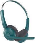 JLab Go Work Pop On-Ear Wireless Headset, Teal, 50+ Hours Playtime, Bluetooth Multipoint, Rotating Boom Mic, Noise Canceling MEMS Microphone, Light-Weight and Portable, for PC/Mac or Mobile