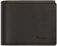 Travelambo Real Leather Wallet for Men, RFID Blocking Bifold Mens Wallet, Minimalist Front Pocket Wallet for Men with Gift Box - 7 Card Slots and ID Window Crazy Horse, Coffee, Retro Minimalist Casual