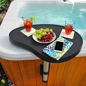 REGMICS Spa Caddy Side Table Tray, 360° Rotation Design Spa Tray Table Keep Snacks and Drinks Handy and Dry