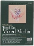 Strathmore 462-209, 400 Series Toned Tan Mixed Media Pad, 9"x12" Glue Bound, 15 Sheets per Pad