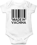 Made in Vachina - Funny Cute Infant Creeper Short Sleeve Bodysuits Infant Funny Baby Romper, White, Newborn