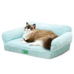 Cat Bed for Indoor Cats Orthopedic Dog Bed for Small Medium Dogs, Egg- Foam Pet Bed with Removable Washable Cover and Non-Slip Bottom (Medium, Blue)