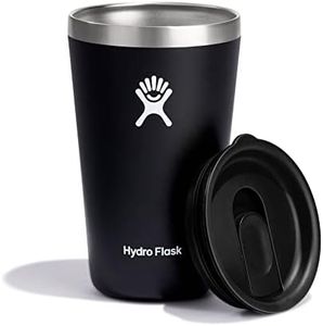 HYDRO FLASK - Thermobecher für Unterwegs 473 ml (16 oz) - Verschließbarem, Auslaufsicherem Eindrückdeckel - Doppelwandiger, Vakuumisolierter Reisebecher aus Edelstahl - Heiß & Kalt - BPA-frei - Black
