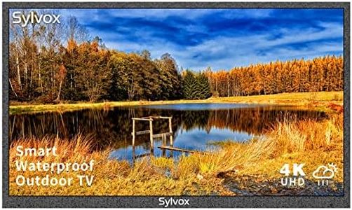 SYLVOX 43 inch Outdoor TV, Smart TV Compatible with Google Waterproof 4K LED Outdoor Television with Dual Speakers, Support Bluetooth & Wi-Fi, Deck Pro 2.0 Series Suitable for Partial Sun Areas