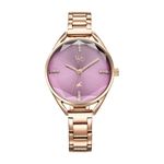 Fastrack Vyb Aurora Quartz Analog Purple Dial Rose Gold Alloy Strap Watch for Women-FV60052WM01W