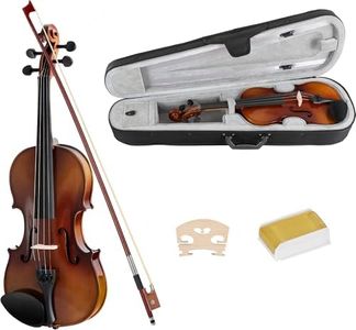 Classic Cantabile Student Violinenset 4/4 (Einsteiger/Schülerinstrument, Geige, Boden & Zargen aus Ahorn, Massive Fichtenholz Decke, Ahorn Steg, Inkl. Etui, Bogen und Kolofonium)
