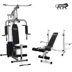 Lifeline Fitness HG-002 Home Gym Machine with 72kg Weight Stack with LB-309 Multi Adjustable Bench with Leg Extension for Full Body Strength Training, Free On-site Installation Included