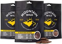 MOUNTAIN WILD Venison Jerky Dog Training Treats, Grain Free, All Natural, No Fillers, No Artificial Preservatives - Nature's Purest Dog Treats - 8 oz Bag (3 Pack)