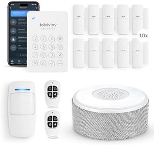 tolviviov Alarm System for Home Security, DIY Door Alarm Security Systems, Smart App Alerts, 15Piece Kit, No Monthly fee, WiFi Alarm, Door Window Motion Sensor, for Home Security, and Kids Safety