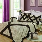 DaDa Bedding YG1024Q Classic 5-Piece Bedspread Set, Queen, Beige