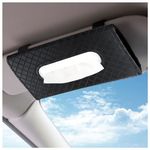 Car Tissue Holder,Leather Car Organizer Car Tissue Box Holder with Plaid Design,Universal Car Accessories Interior Car Napkin Holder for Visor,Door,Center Console,Sunroof