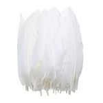 Goose Feather Craft Plume - 6~8inch(15~20cm) for Wedding Centerpieces Home Decoration Pack of 100 (White)