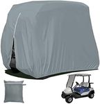 BOSKING 4 Passenger Golf Cart Covers Waterproof 210D Oxford Outdoor Golf Cart Dustproof Covers for EZ GO Club Car Yamaha Golf Carts (Grey, L:112x48x66 in/ 285x122x168 cm)