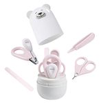 Baby Nail Kit, 4-in-1 Baby Nail Care Set with Cute Case, Baby Nail Clippers, Scissors, Nail File & Tweezers, Baby Manicure Kit and Pedicure kit for Newborn, Infant