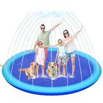 Thicken 300cm Extra Large Splash Pad for Outside,Durable Non-Slip Sprinkler Pool for Kids and Dogs,Water Toys Big Splash Pad for Summer Outdoor,Easy to Use/Clean