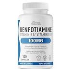 Benfotiamine Vitamin B1-120 Capsules, 100mg of High Absorption Vitamin B1, Supports Normal Growth & Energy Production, Third Party Tested, Gluten Free, Vegan, Made In Canada by Vibrant Naturals