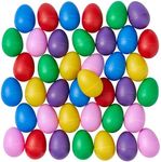 THE TWIDDLERS - 40 Plastic Musical Easter Egg Shakers, Party Basket Fillers - 4 Assorted Colours