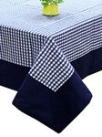 Kuber Industries 100% Cotton 4 Seater Centre Table Cover for Living Room | Teapoy Teepai Cover Cloth for Glass Table | Designer Study table Cloth Aesthetic & Dastarkhwan for Dining Table (Blue)