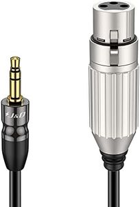 J&D 3,5 mm TRS a XLR Cable de Micrófono Equilibrado XLR a TRS 1/8 de Pulgada 3,5 mm Adaptador Cable de Audio TRS Macho a XLR Hembra Cable para Cámara, 1,8 Meter