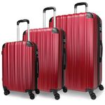 World Traveler Kemyer Quest Hardside Lightweight Expandable Spinner Suitcase Luggage, Burgundy, 3-Piece Set(20in,25in,29in), Kemyer Quest Hardside Lightweight Expandable Spinner Suitcase Luggage