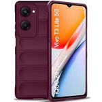 TheGiftKart Liquid Silicon Back Cover Case for iQOO Z9 Lite 5G / Vivo T3 Lite 5G | Shockproof Military Grade Protection | Micro-Fibre Cloth On Inner Side | Anti-Slip Grip Back Case (TPU, Plum)