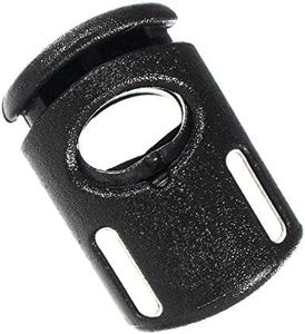 Ellipse Spring Cord Lock (1/4 Inch) - Paracord Planet - Cord Lock Stoppers for Paracord, Shoelaces, Drawstrings, Clothing, Bags, More - Plastic Toggle Stopper (10 Pack - Coyote Brown), Black, 10 Pack
