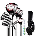 Complete Beginner Golf Club Set,Golf Mens Right Hand,Graphite Shaft,Pack of 12 with Cart Bag