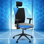 The Sleep Company Onyx Orthopedic Office Chair | Patented SmartGRID Technology | Adjustable Lumbar Support for Ergonomic Sitting Posture | High Back Office Chair for Work, Home, Study | Black & Grey