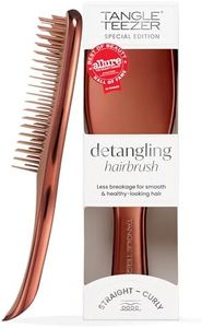 Tangle Teezer Chrome Ultimate Detangler Brush, Straight to Curly, Bronze | Patented two-tier, regular-flex teeth reduce breakage & split ends on wet or dry hair; limited-edition hairbrush for all ages