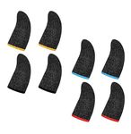 Gozby WellPoint Anti-Slip Thumb Sleeve Increase Your Gaming Score Slip-Proof Sweat-Proof Professional Touch Screen Thumbs Finger Sleeve for Pubg Mobile Phone Game Gaming Gloves Multi Colour (4 Pcs)