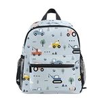 Mnsruu Kids Toddler Backpack Cute Construction Vehicles Car Preschool Kindergarten Bookbag Nursery Travel Bag for Boys Daycare