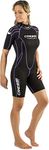 Cressi Tortuga Lady Shorty Wetsuit 2.5mm - Stretch Neoprene Women's Shorty Wetsuits