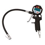 Performance Tool M525 Pressure Gauge, Straight Lock-On Air Chuck, LCD Backlit Screen, Digital Tire Inflator with Hose