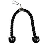 Heavy Duty Tricep Rope Attachment Tricep Rope Nylon Tricep Rope Cable Single Press Push Down Fitness Gym Bodybuilding Cable Dual Grip Tricep Rope with Universal Cable Machine Attachment (Black)