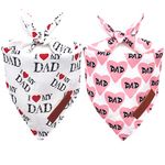 Realeaf Fathers Day Dog Bandanas 2 Pack, Reversible I Love My Dad Pet Scarf for Boy and Girl, Premium Durable Fabric, Bandana for Small Medium Large and Extra Large Dogs (Large)