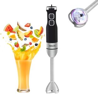 INALSA Hand Blender Mixer|1350W Pure Copper Motor|Low Noise|20 Speed Control with Digital Display|Turbo Function|BPA Free|Anti-Splash|Stainless Steel Rod & Blades|2 Yr Warranty,Robot Inox 1350 S