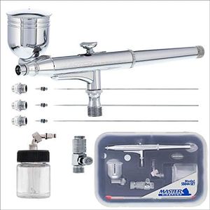 Master Airbrush SB844-SET Universal Precision Dual-Action Side Bowl Gravity & Syphon Airbrush Professional Set